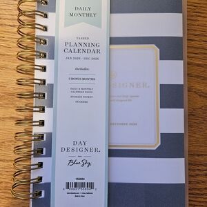 2026 Day Designer Blue & White Striped Planner